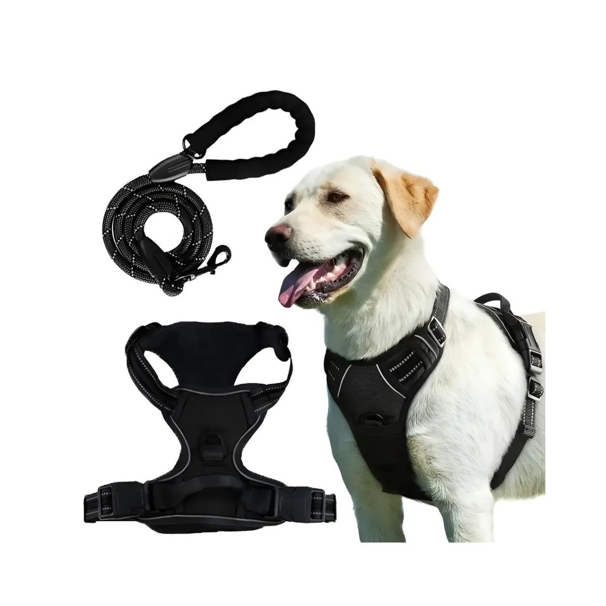 GENERICO - Pechera Para Perro Arnés Ajustable Reflectantes Con Correas Labg