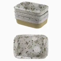 GENERICO - Set de Canastas Paneras para Frutas y Panes 3 Unidades Floreadas
