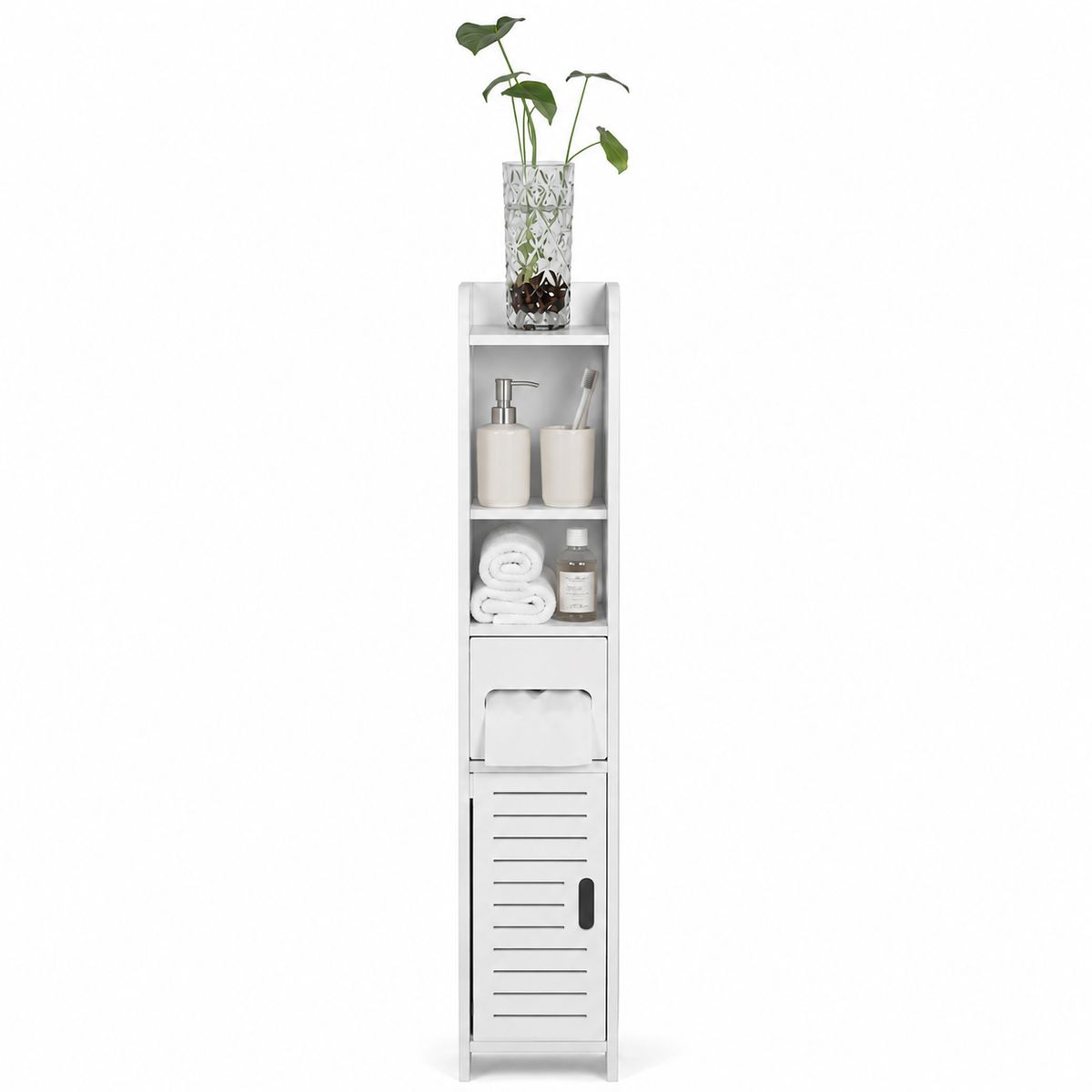 GENERICO - Mueble Organizador Para Baño Blanco Con Cajones y Estantes