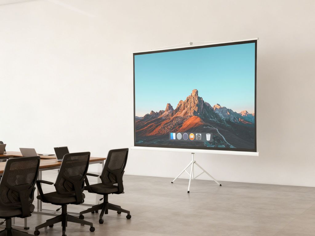 BRASFORMA Pantalla para proyector - Con Trípode 200cm x 150cm 100" 4:3 SBRTP100