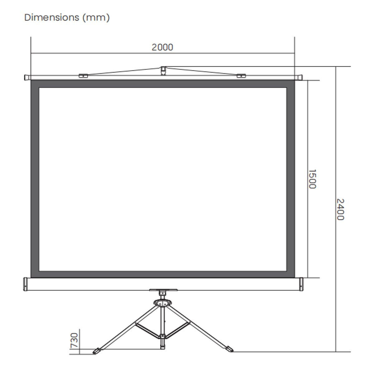 BRASFORMA - Pantalla para proyector  - Con Trípode 200cm x 150cm  100"  4:3 SBRTP100 Brasforma