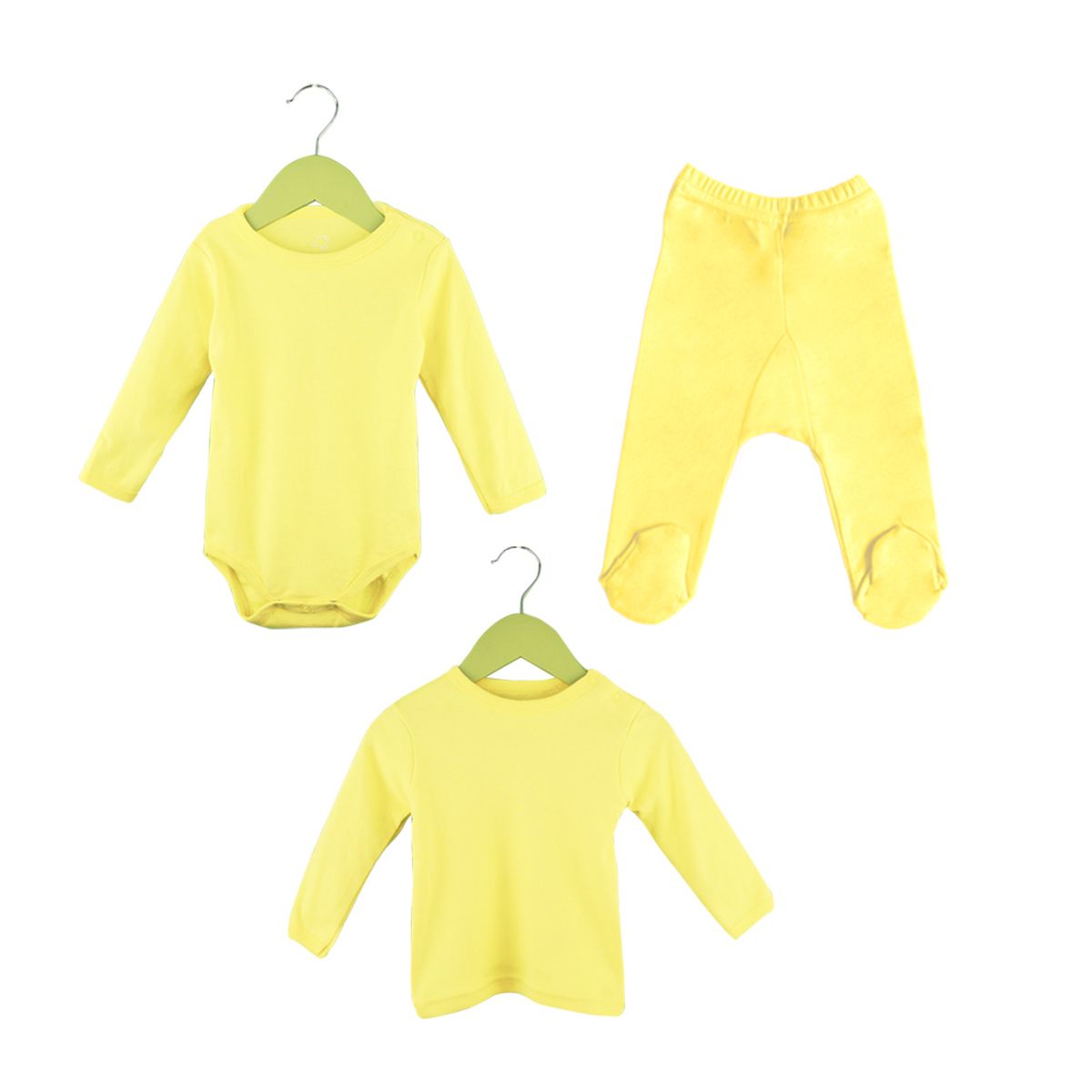 PUMUCKI - Set Primera Ropa Bebé 3 Piezas Algodón Amarillo Pumucki