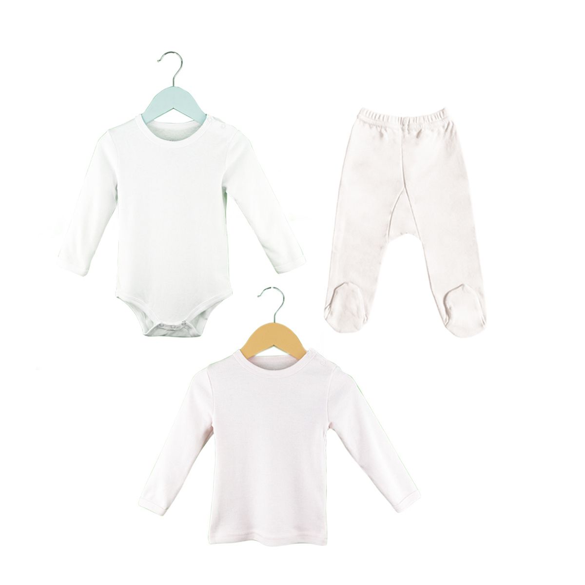 PUMUCKI - Set Primera Ropa Bebé 3 Piezas Algodón Blanco Pumucki