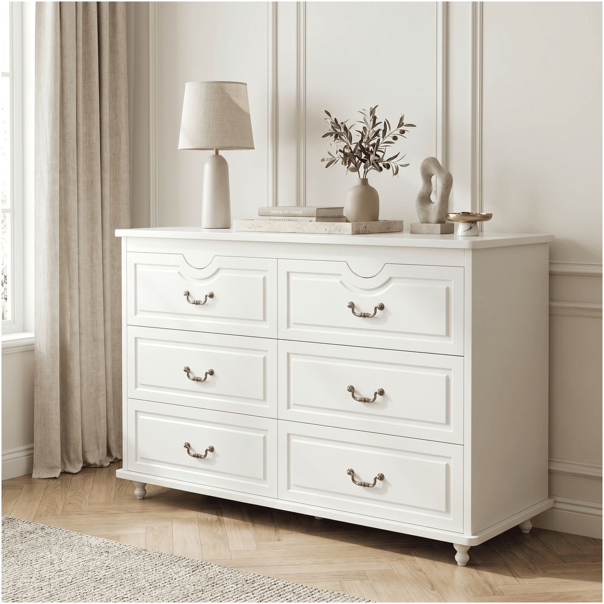 HOMER DESIGN - Comoda Cajonera Gabriela Elegante Estilo France 120x40x78cm