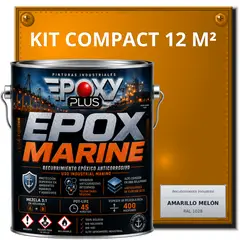 EPOXY - PINTURA EPÓXICA CONVERTIDOR ÓXIDO - GRADO MARINO EPOX MARINE - KIT COMPACT 12 M² - AMARILLO MELÓN