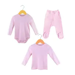 PUMUCKI - Set Primera Ropa Bebé 3 Piezas Algodón Rosa