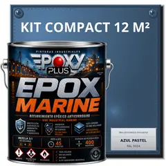EPOXY - PINTURA EPÓXICA CONVERTIDOR ÓXIDO - GRADO MARINO EPOX MARINE - KIT COMPACT 12 M² - AZUL PASTEL