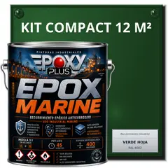 EPOXY - PINTURA EPÓXICA CONVERTIDOR ÓXIDO - GRADO MARINO EPOX MARINE - KIT COMPACT 12 M² - VERDE HOJA