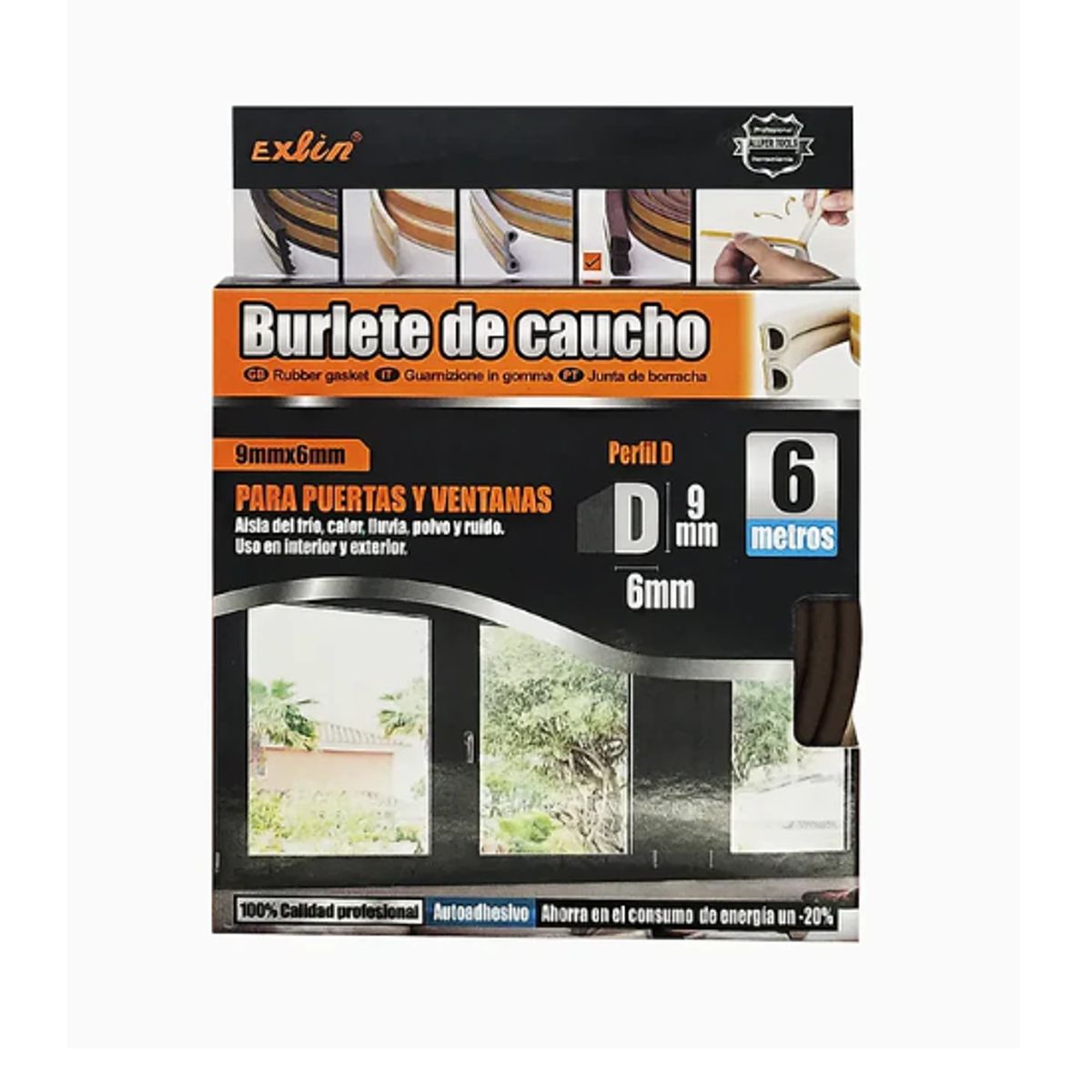 GENERICO - Burlete Caucho Perfil D