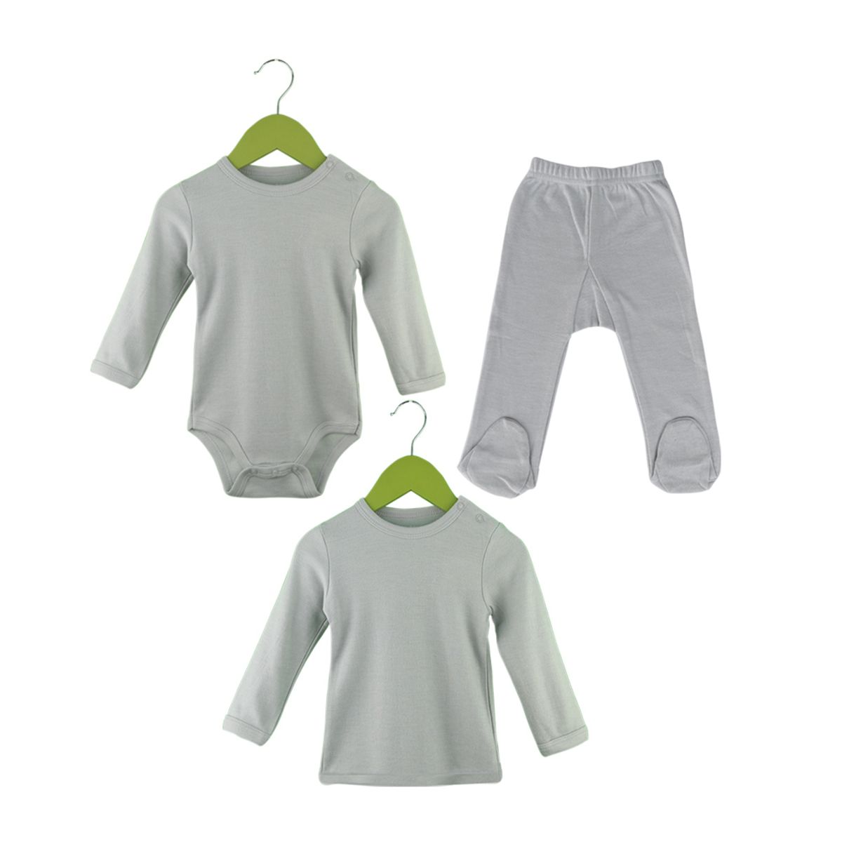 PUMUCKI - Set Primera Ropa Bebé 3 Piezas Algodón Gris Pumucki