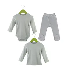 PUMUCKI - Set Primera Ropa Bebé 3 Piezas Algodón Gris