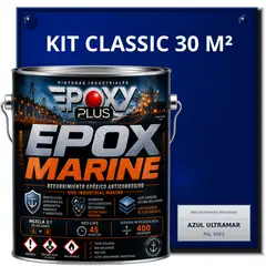 EPOXY - PINTURA EPÓXICA CONVERTIDOR ÓXIDO - GRADO MARINO EPOX MARINE - KIT CLASSIC 30 M² - AZUL ULTRAMAR