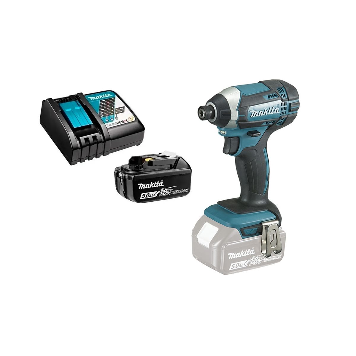 MAKITA - Atornillador Impacto 18v Inalámbrico 165 Nm Makita DTD152 (5 Ah)