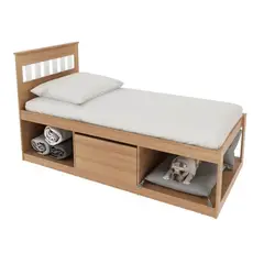 TECNOMOBILI - Cama 1 plaza con división para mascotas y Baúl