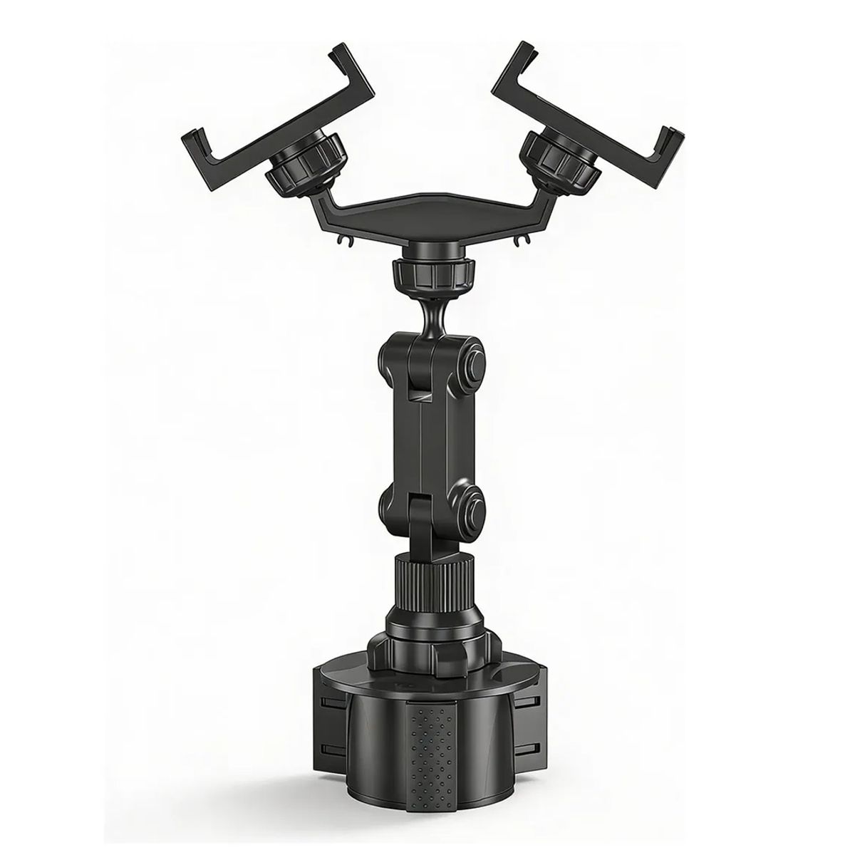 GENERICO - Soporte Portavasos Giratorio Doble Para Celular Universal