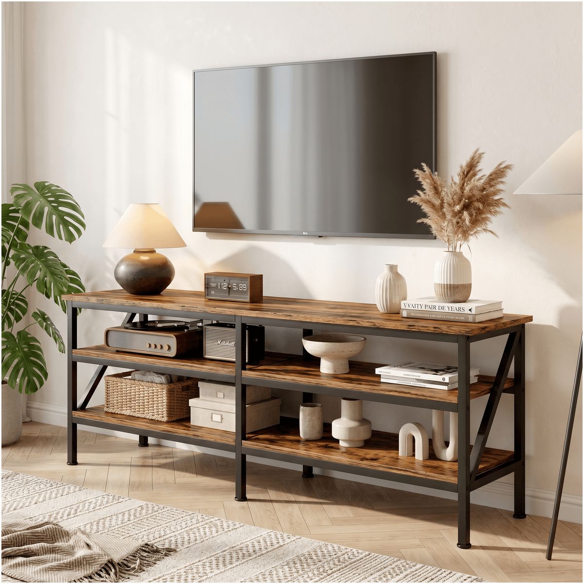 HOMER DESIGN - Rack Tv Mariana 140x40x51cm Tipo Estanteria Mulifuncional