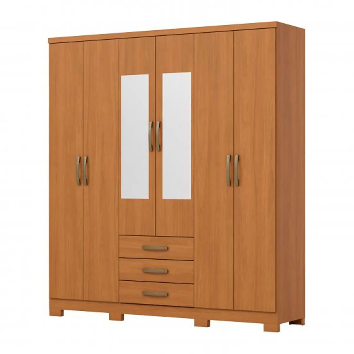 GENERICO - Closet 6 puertas + 3 Cajones cinamomo Henn