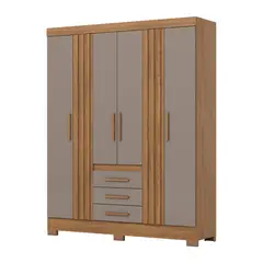 GENERICO - Closet 6 puertas + 3 Cajones cinamomo Henn