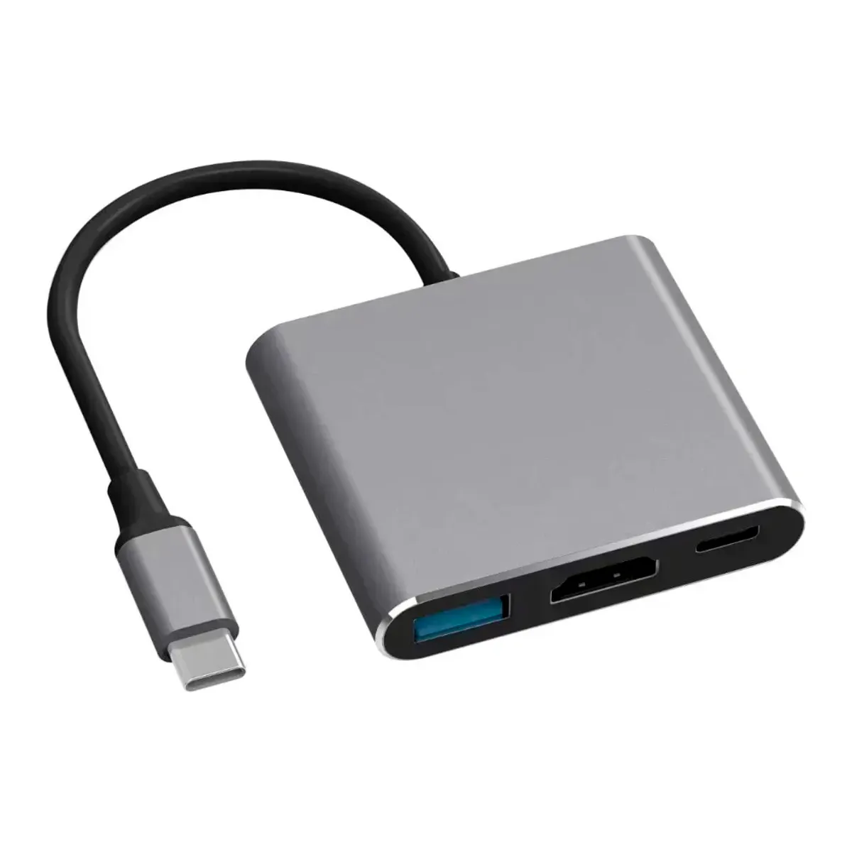 GENERICO - Hub Usb C 3 En 1 Hdmi 4k Usb 3.0 Carga Tipo C Para Mac