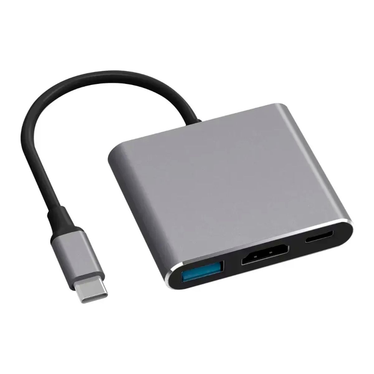 GENERICO - Hub Usb C 3 En 1 Hdmi 4k Usb 3.0 Carga Tipo C Para Mac