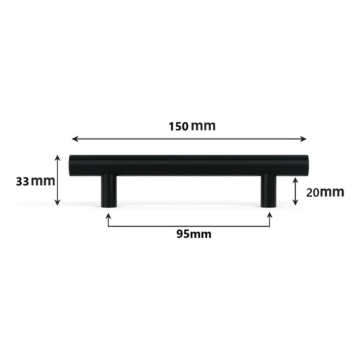 GENERICO - Pack 10 Tiradores de Acero para Puertas y Cajones Negro Mate de 15 cm  BELUG