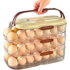 EVERSO - Organizador de Huevos 3 Niveles 36 Unidades con Tapa y Asa