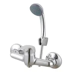 GENERICO - Llave Monomando Ducha Cromada + Accesorios Acabado Brillante Color Plateado BELUG
