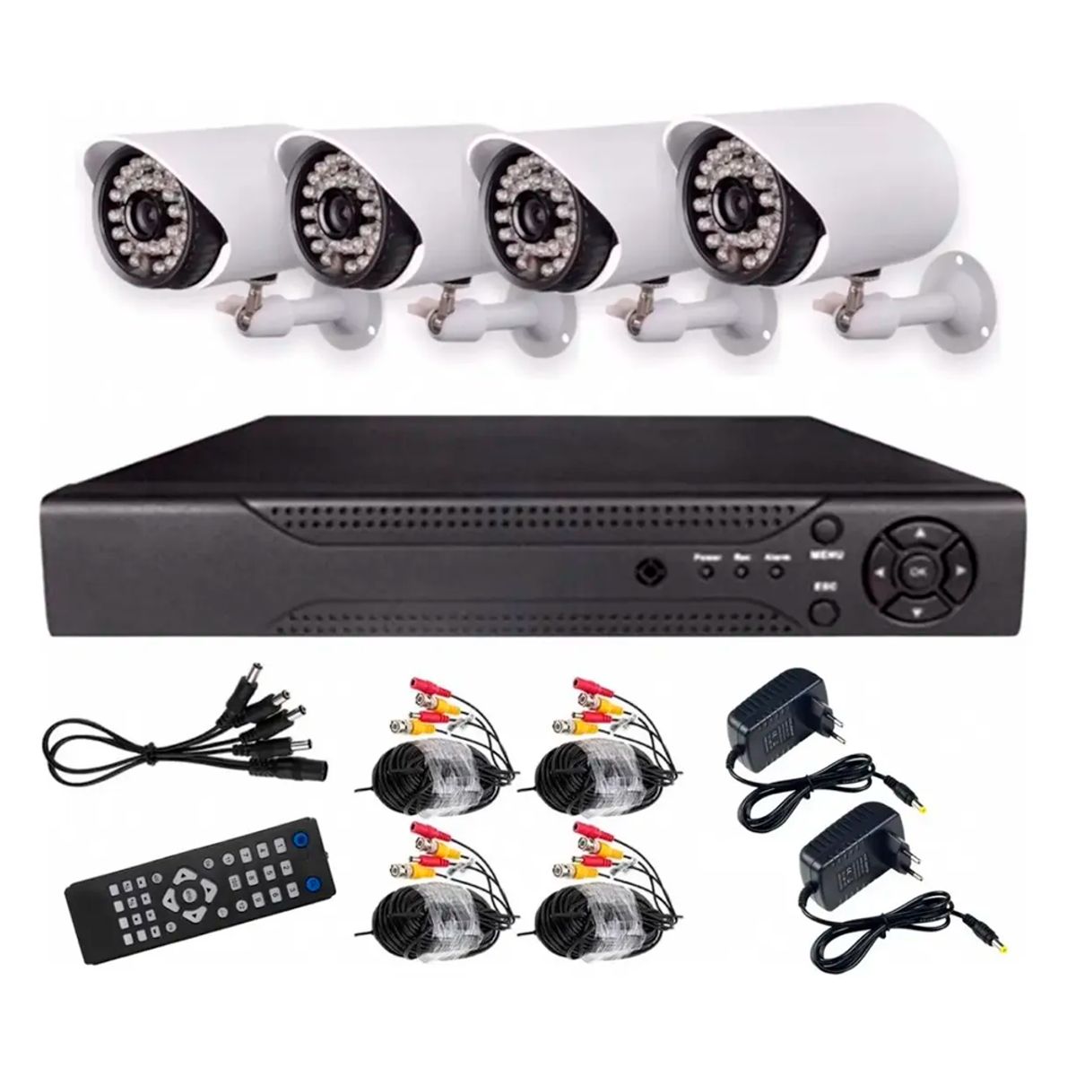 GENERICO - Kit 4 Camaras De Seguridad Con Dvr Interior Y Exterior