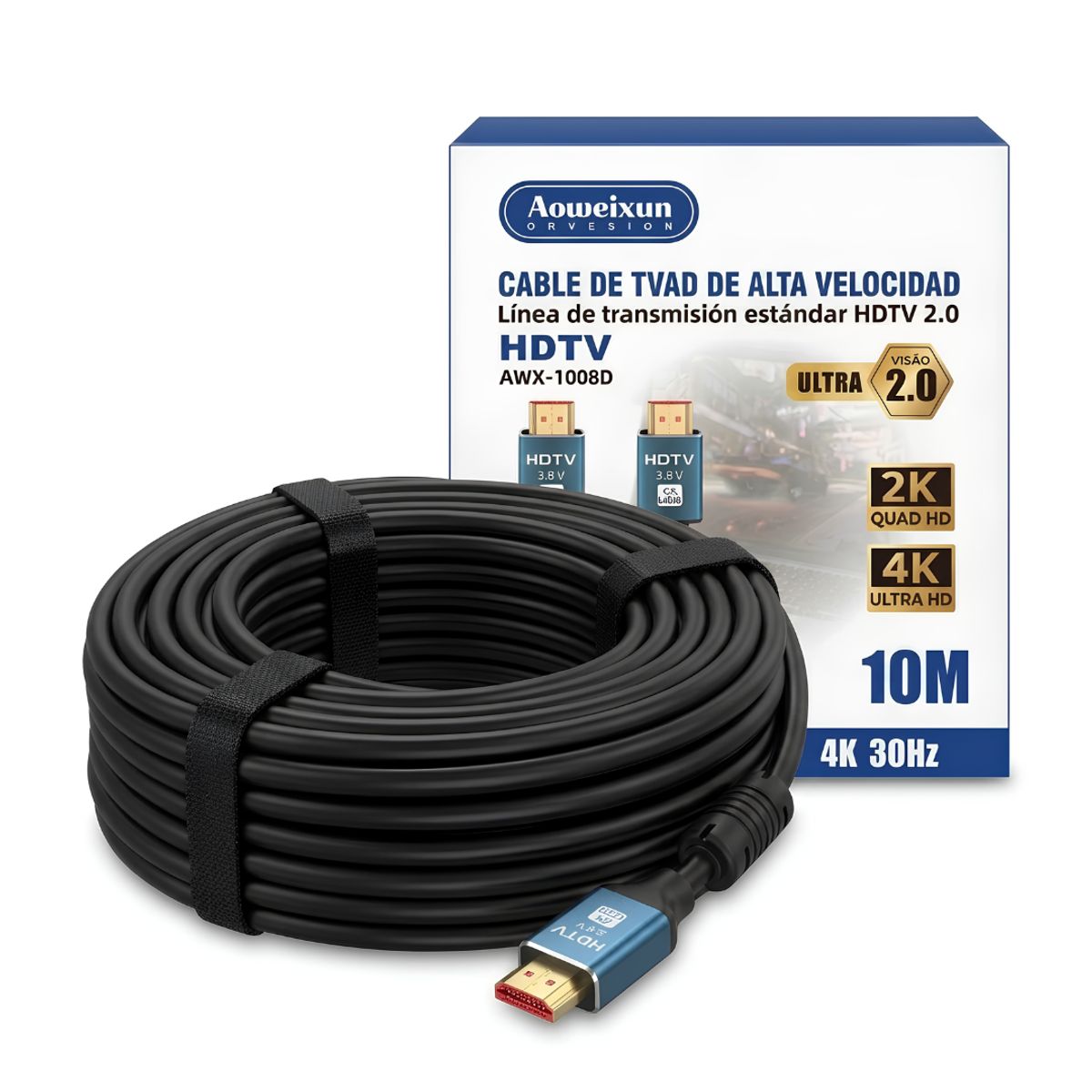 GENERICO - Cable HDMI 4K UHD Versión 2.0 - 10 Metros de Alta Velocidad