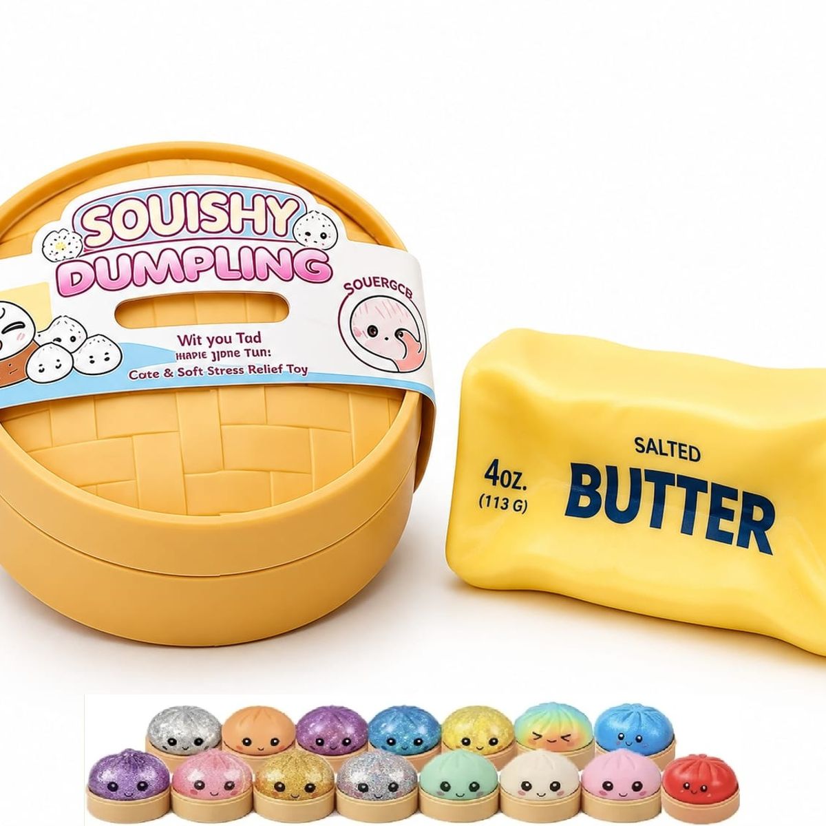 GENERICO - Bao squishy + Butter Squishy Viral Dumpling Sensorial al azar.