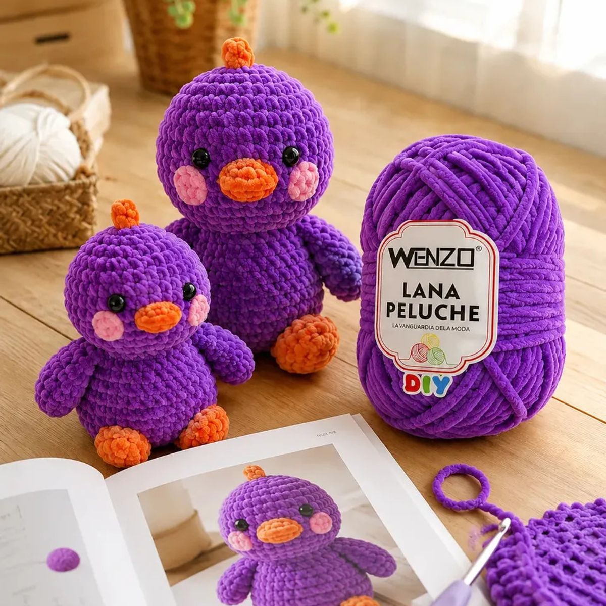 GENERICO - Lana Chenille Wenzo 80g Morada Para Tejer Diy