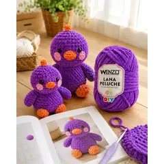 GENERICO - Lana Chenille Wenzo 80g Morada Para Tejer Diy