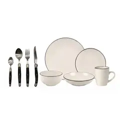 SIMPLIT - Juego de Loza 30pcs Oporto + Cuchilleria 24pcs Paris