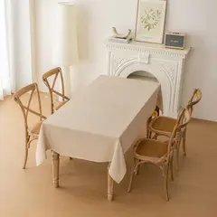 OKAY - Mantel De Mesa Textura Diseño Waffle 140x220cm Beige Claro