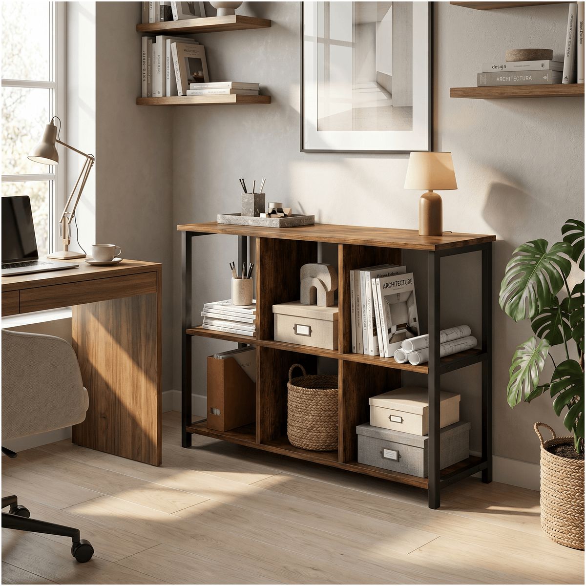 HOMER DESIGN - Biblioteca Multiuso Librero Organizador Estanteria 100x30x75