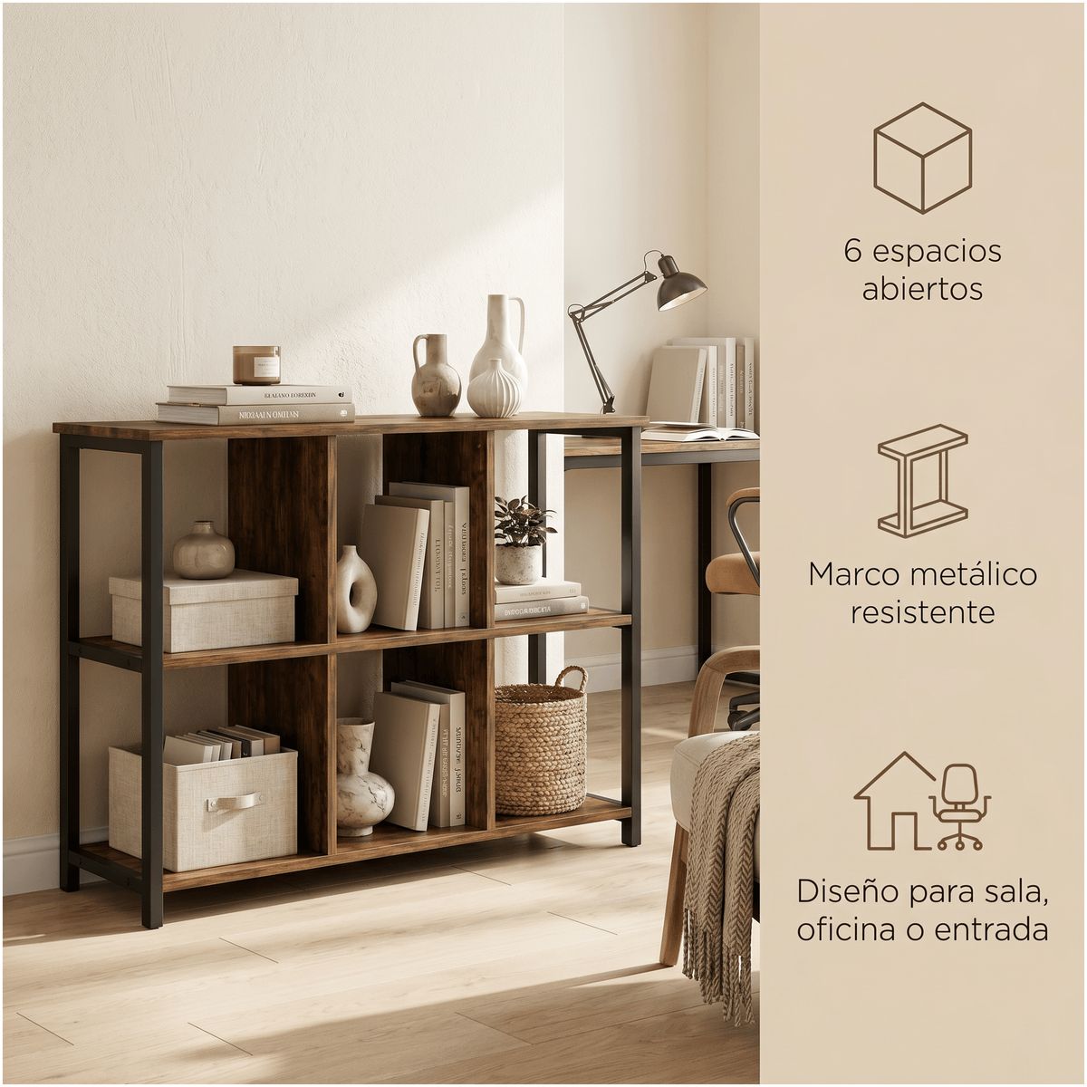 HOMER DESIGN - Biblioteca Multiuso Librero Organizador Estanteria 100x30x75