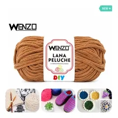GENERICO - Lana Peluche Chenille Wenzo 90g Café Para Tejer Diy