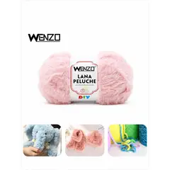 GENERICO - Lana Tipo Pelo De Conejo Rosado Bebé 80g Para Tejer Crochet