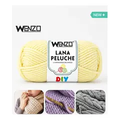 GENERICO - Lana Chenille Peluche Beige100g Suave Para Crochet Tejer Diy