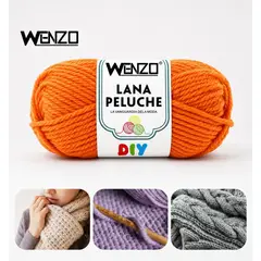 GENERICO - Lana Chenille Peluchenaranja100gsuave Para Crochet Tejer Diy