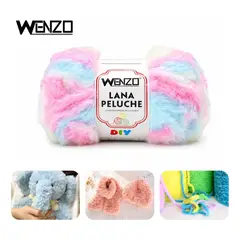 GENERICO - Lana Suave Tipo Conejo Azul Morado Rosado 80g Para Tejer