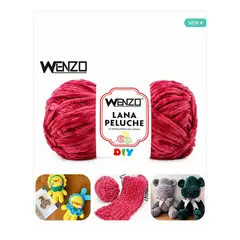 GENERICO - Lana Chenille Wenzo 80g Fucsia Oscuro Para Tejer Diy