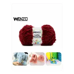 GENERICO - Lana Tipo Pelo De Conejo Burdeo 80g Para Tejer Crochet