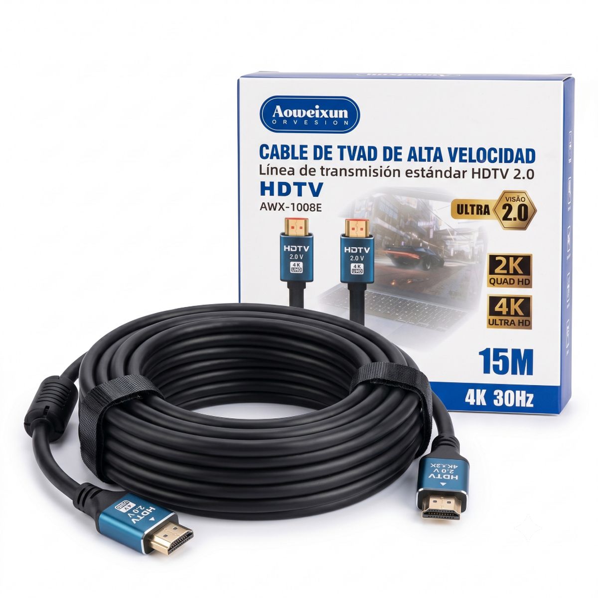 GENERICO - Cable HDMI 4k UHD 15 Metros Alta Velocidad V2.0