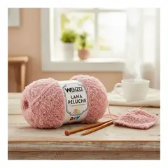 GENERICO - Lana Teddy Rosa Viejo 80g Suave Peluche Crochet