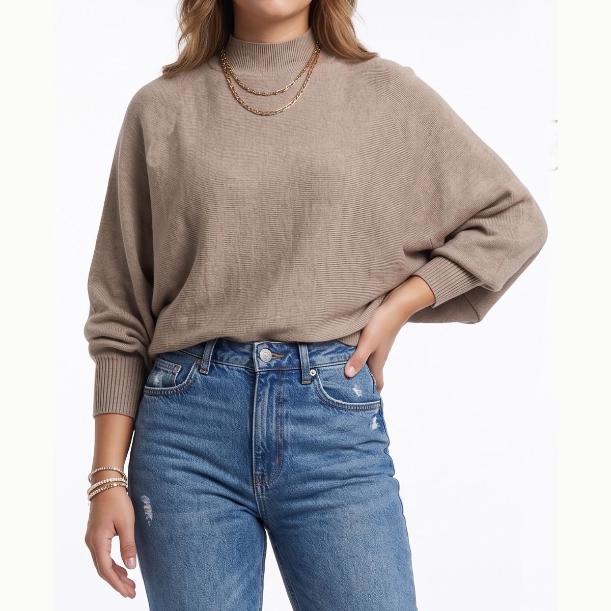 HIPSY SWIMWEAR - Sweater Pullover Mujer Manga globo colores