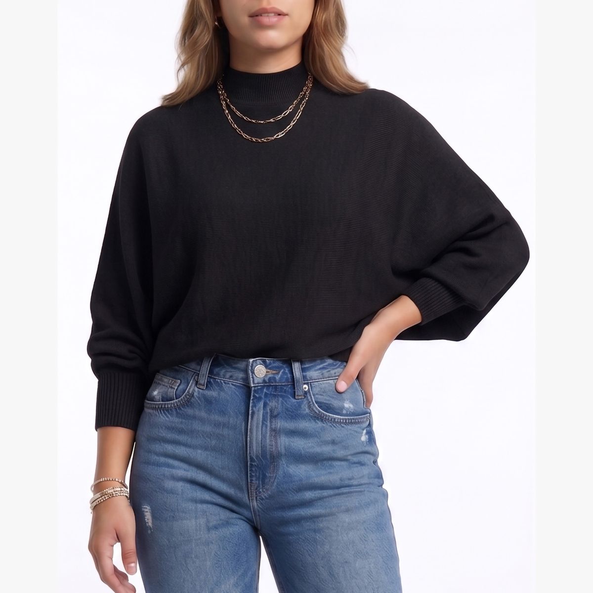 HIPSY SWIMWEAR - Sweater Pullover Mujer Manga globo colores