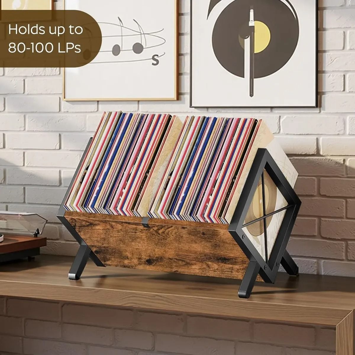 EVERSO - Soporte Estante Almacenamiento Para Discos De Vinilo 100lps