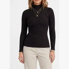 HIPSY SWIMWEAR - Sweater mujer Morley Cuello Alto con lineas Frontal