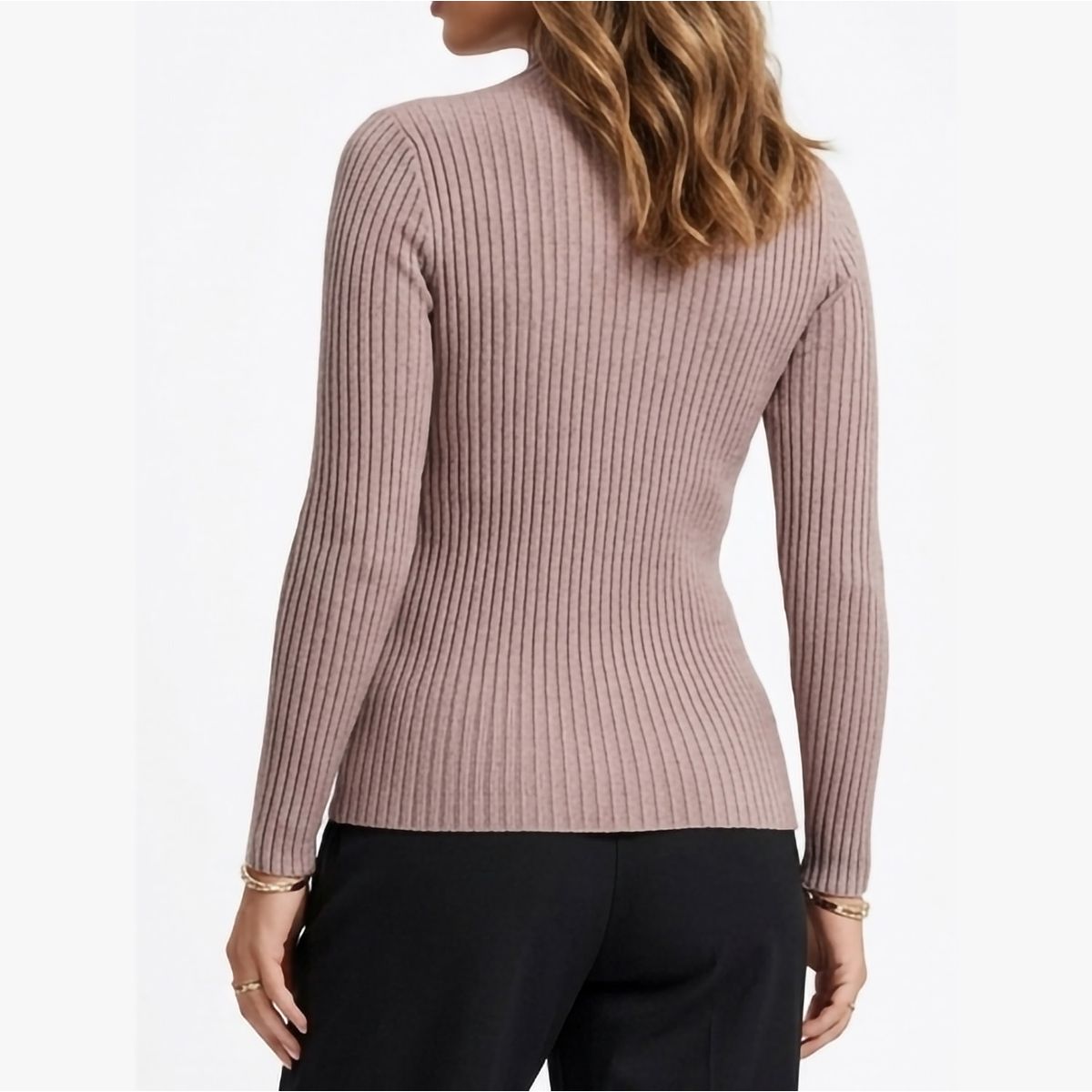 HIPSY SWIMWEAR - Sweater mujer Morley Cuello Alto con lineas Frontal
